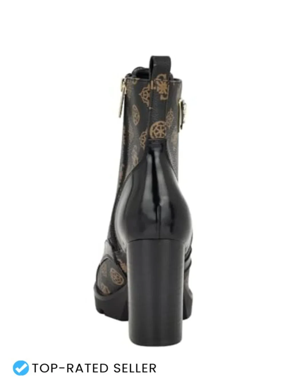 Chunky Lug Sole Ankle Bootie Block Heel Chelsea Zip Side Elastic Panels